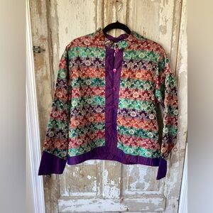 Coldwater Creek Mandarin Style Polyester Blend Silk Lined Jacket Size M